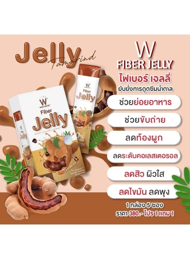 Wink White Fiber Jelly Tamarind Flavor | Zero Sugar Fiber Supplement Jelly | With Prebiotic Probiotic & Fiber Complex | Digestive Support Jelly | 5 Sachets Box - Image 3
